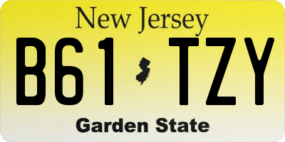 NJ license plate B61TZY