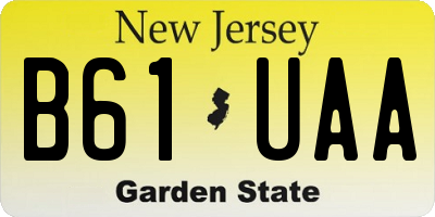 NJ license plate B61UAA