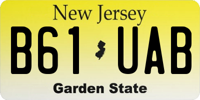 NJ license plate B61UAB