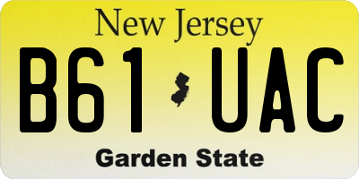NJ license plate B61UAC