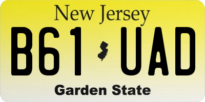 NJ license plate B61UAD