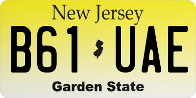 NJ license plate B61UAE
