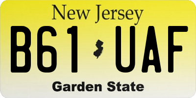NJ license plate B61UAF