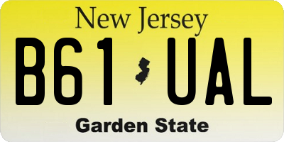 NJ license plate B61UAL