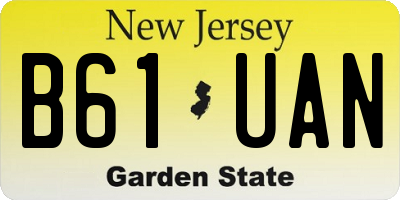 NJ license plate B61UAN