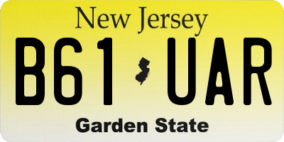 NJ license plate B61UAR