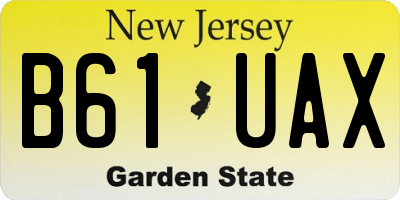 NJ license plate B61UAX