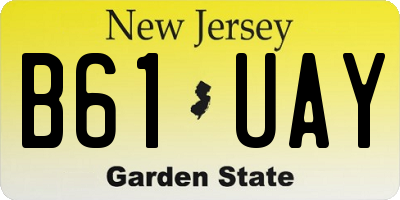 NJ license plate B61UAY
