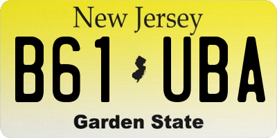 NJ license plate B61UBA