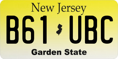 NJ license plate B61UBC