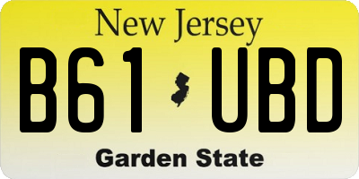 NJ license plate B61UBD