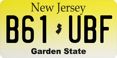 NJ license plate B61UBF