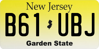 NJ license plate B61UBJ