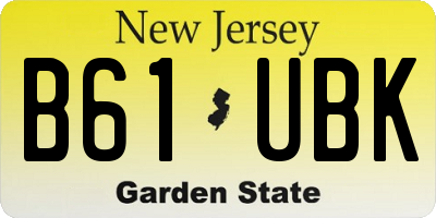 NJ license plate B61UBK