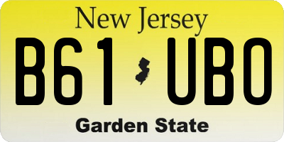 NJ license plate B61UBO