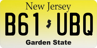 NJ license plate B61UBQ