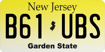 NJ license plate B61UBS