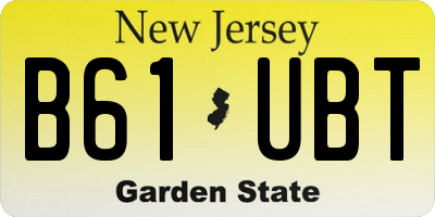 NJ license plate B61UBT