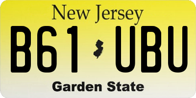 NJ license plate B61UBU
