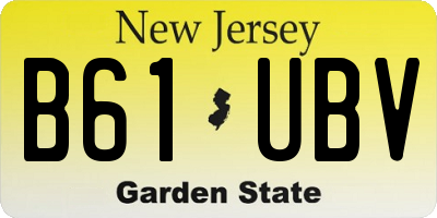 NJ license plate B61UBV