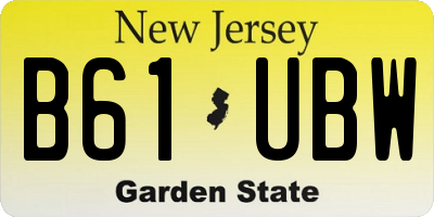 NJ license plate B61UBW