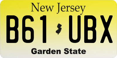 NJ license plate B61UBX