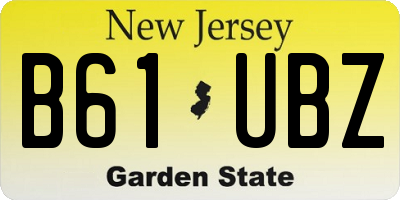 NJ license plate B61UBZ