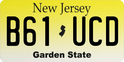 NJ license plate B61UCD