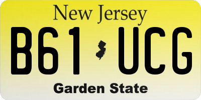 NJ license plate B61UCG