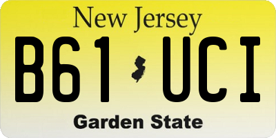 NJ license plate B61UCI