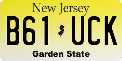 NJ license plate B61UCK