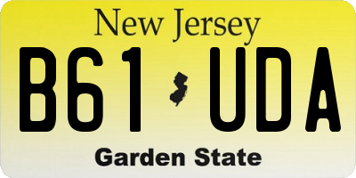 NJ license plate B61UDA