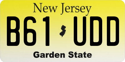 NJ license plate B61UDD