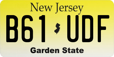 NJ license plate B61UDF
