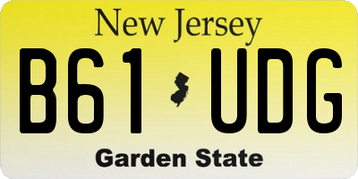 NJ license plate B61UDG