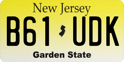NJ license plate B61UDK