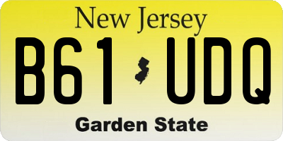 NJ license plate B61UDQ