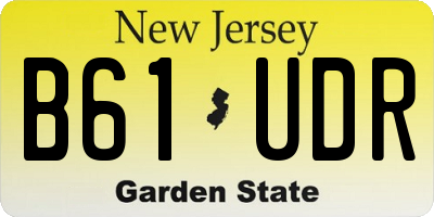 NJ license plate B61UDR