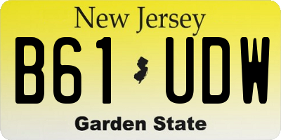 NJ license plate B61UDW