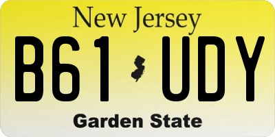 NJ license plate B61UDY