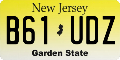 NJ license plate B61UDZ