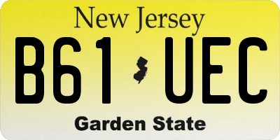 NJ license plate B61UEC