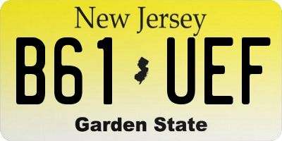 NJ license plate B61UEF