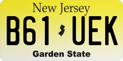 NJ license plate B61UEK