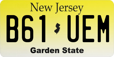 NJ license plate B61UEM