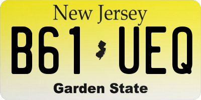 NJ license plate B61UEQ