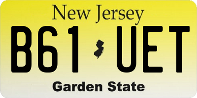 NJ license plate B61UET