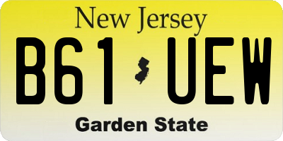 NJ license plate B61UEW