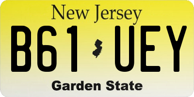 NJ license plate B61UEY