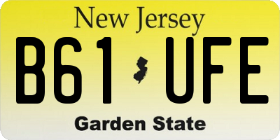 NJ license plate B61UFE